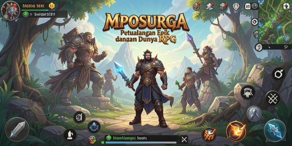 Gameplay seru MPOSURGA dengan pertarungan strategis dan pengalaman RPG yang mendalam.